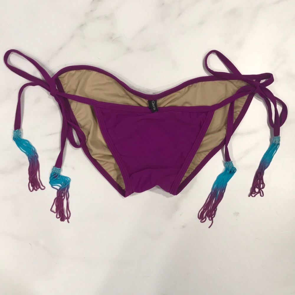 NWOT Cloris Murphy Purple String Bikini Bottoms